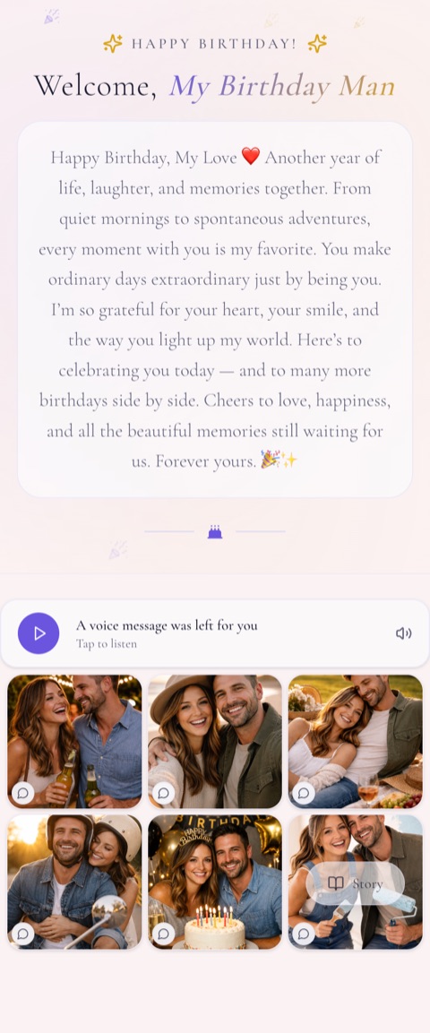Gallery experience screen